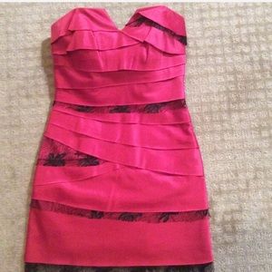 BCBG Satin Lace Cocktail Dress